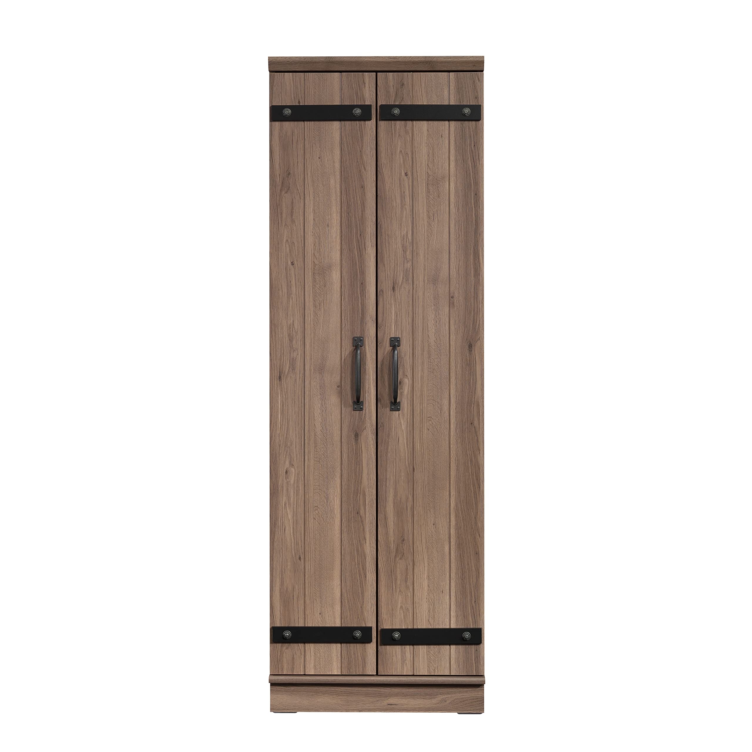 2-Door Farmhouse Storage Cabinet/Pantry cabinets, Salt Oak Finish