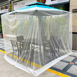 Black Patio Umbrella Mosquito Net, with Double Zipper Door, Polyester Mesh Screen,