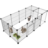 Pet Playpen,Small Animals Cage DIY Wire Portable Yard Fence with Door for Indoor/Outdoor Use,Puppies,Kitties,Bunny,Turtle 48" x 24" x 16"