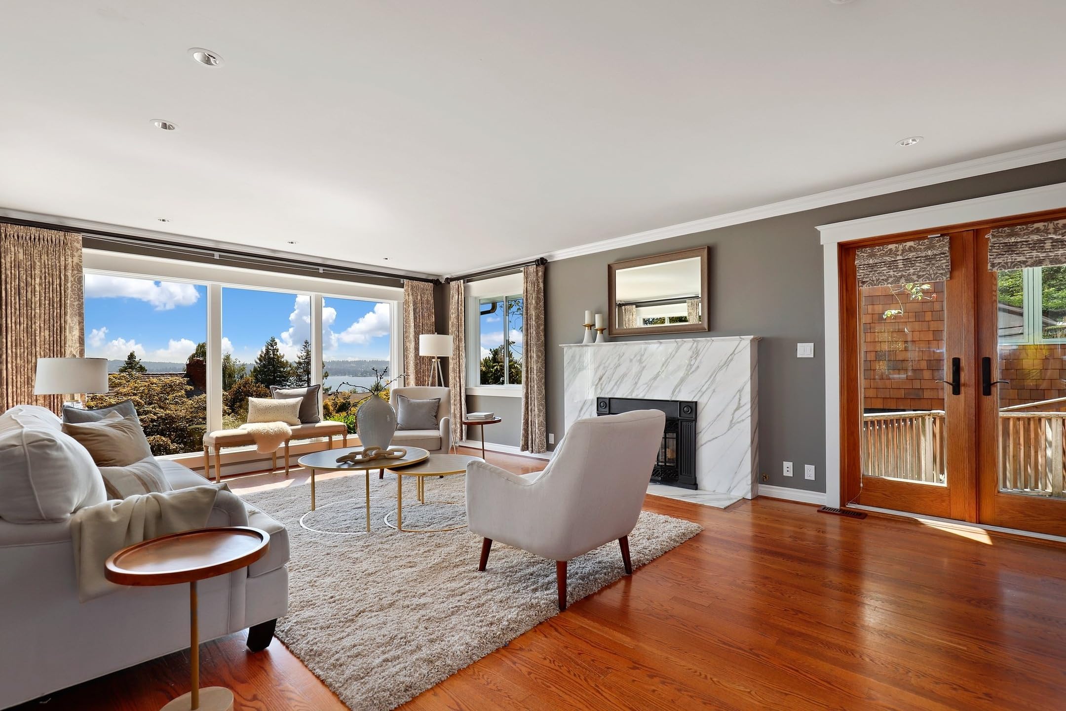 Roya Teak Marble Base Side/End Table, Natural