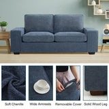 Modern Sofas Couches with Deep Seat, Comfy Chenille Sofa for Living Room,