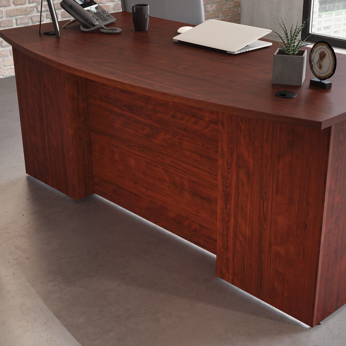 OfficeWorks by Sauder Affirm 72" Bowfront Commercial Exec Desk