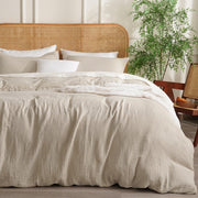 100% Cotton Muslin Duvet Cover Set Queen Size,3 Pcs Ultra Soft Breathable & Lightweight Gauze Bedding Set