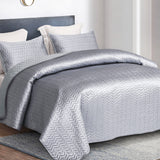 Silky Soft Satin Quilt King Size, Luxury Reversible Lightweight Bedspreads Covelets