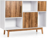 3-Door Sideboard w/Storage Compartments, Modern Standing Cabinet Buffet TV Stand