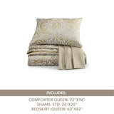 Comforter 4-Piece Set 92"x96", Champagne