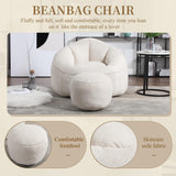 Bean bag sofa chair with foam padded velvet bean bag chair