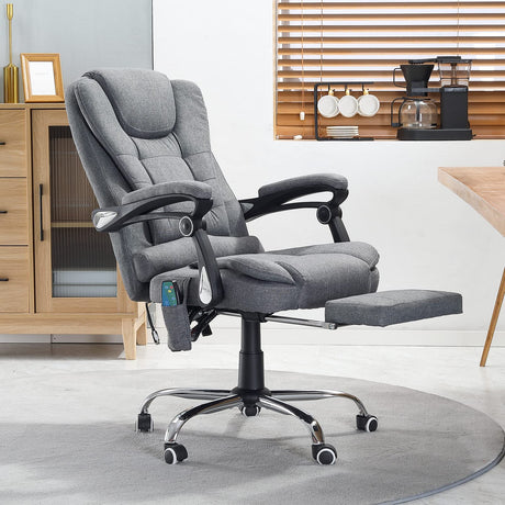 Heated Executive Office Chair with Massage&Footrest，Adjustable Height Home Office