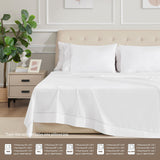 4 Piece Queen Sheets Deep Pocket, 100% Cotton Sheet Set, 22" Extra Deep Pocket Queen