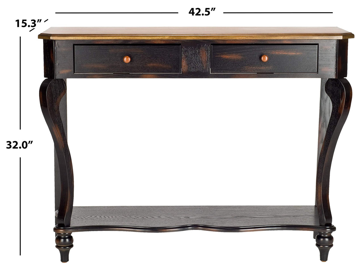 American Homes Collection Concord Classical Dark Brown Console Table