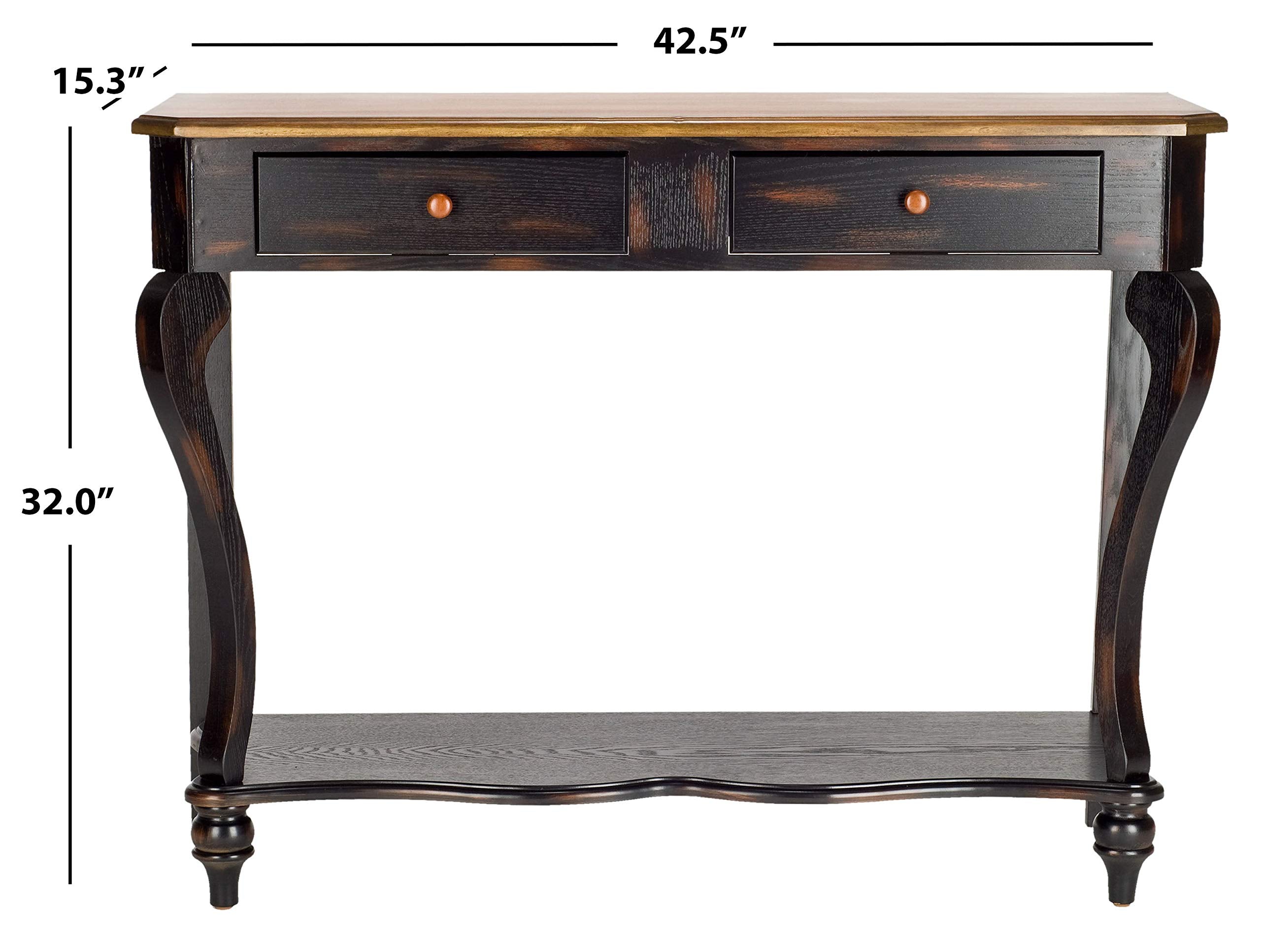American Homes Collection Concord Classical Dark Brown Console Table