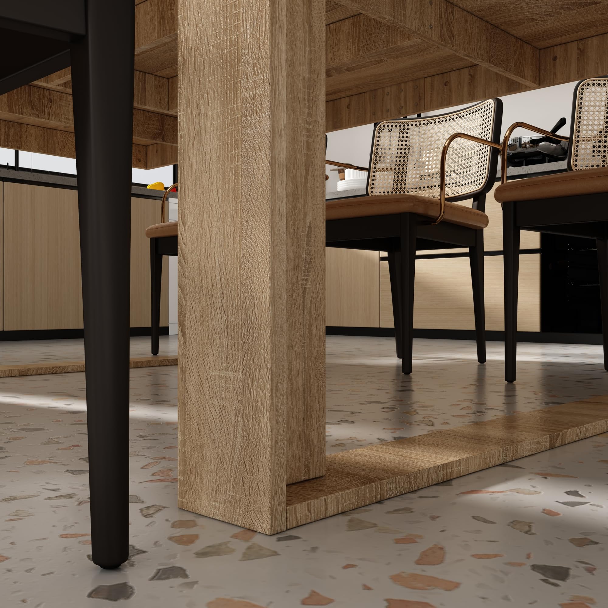 86.6" Modern Dining Table for 8-10 People