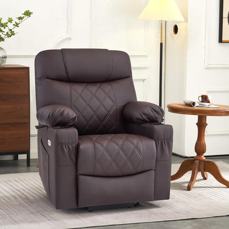 Small Size Power Lift Recliner Chair Sofa with Massage and Dual Heating