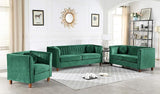 55" Modern Loveseat with Soft-Cushioned Backrest, Piped Details & Tapered Wood Legs