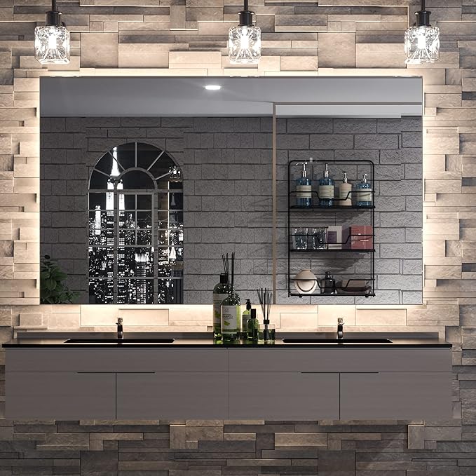 LED Backlit Bathroom Mirror, 3-Color Vanity Mirror