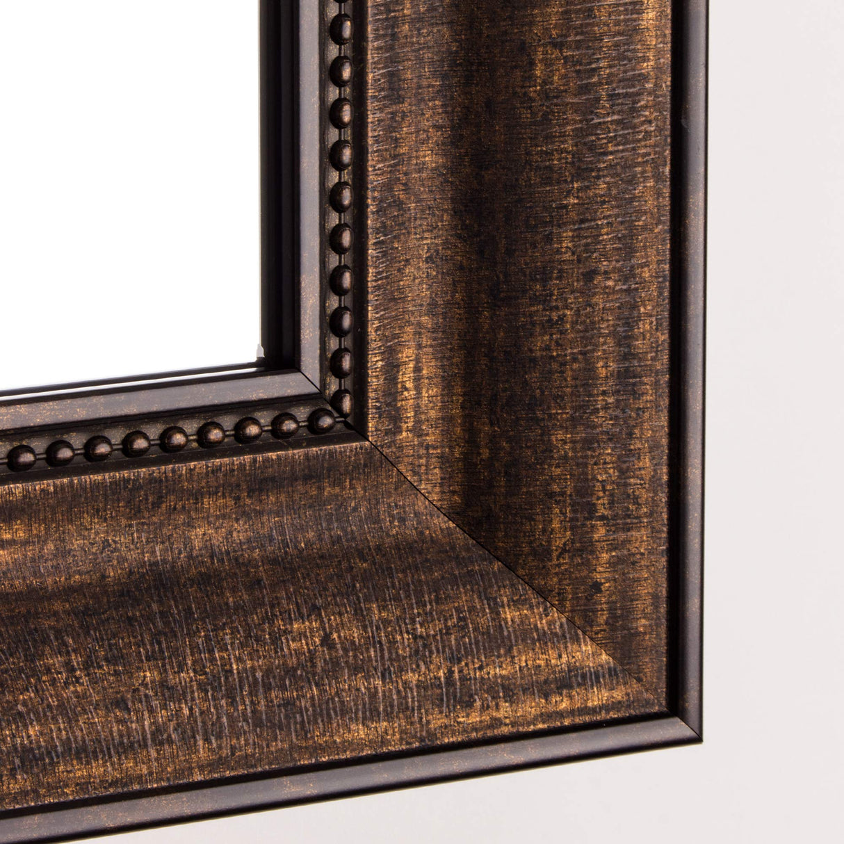 Bronze Copper Beaded Framed Wall Vanity Beveled Mirrors, Bathroom Mirrors"