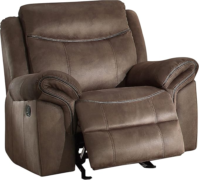 Braelyn Faux Leather Double Glider Reclining Loveseat with Center Console