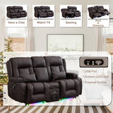 Power Loveseat Recliner Sofa with Massage & Heat Home Theater Seating