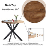 5 Pieces Dining Table Set for 4, Home Kitchen Round Dining Table with Thick Tabletop