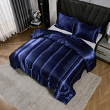 Satin Comforter Set King Silk Like Silky Bedding Set Luxury Hotel Silky Bed Home