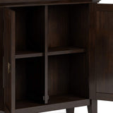 Redmond SOLID WOOD 32 inch Wide Transitional Low Storage Cabinet in Brunette Brown