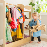 See and Store Dress-up Center – Gray: Kids Dramatic Play Storage Armoire with Mirror