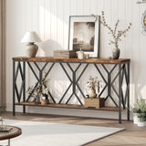 70.9'' Extra Long Console Table, Industrial Sofa Table Behind Couch