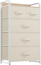 Fabric Dresser with 5 Drawers - Storage Tower with Large Capacity, Organizer Unit for Bedroom,