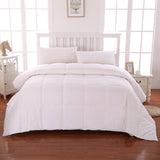 Sustainable Cotton Filled Medium Warmth Breathable Hypoallergenic Comforter, White, Full/Queen