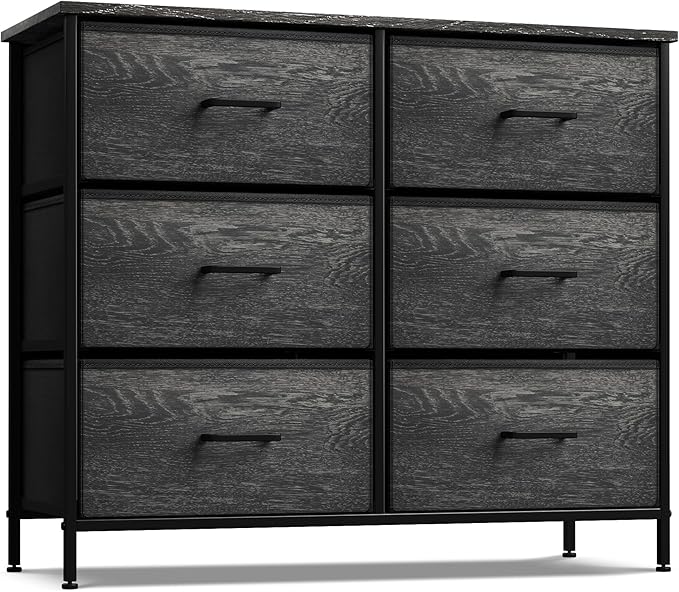 Dresser with 6 Faux Wood Drawers
