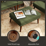 jamege Sectional Couch Sofa Bed, L-Shaped Linen Fabric Sofa Sleeper with Reclining Backrest and Removable Ottoman for Apartment Living Room