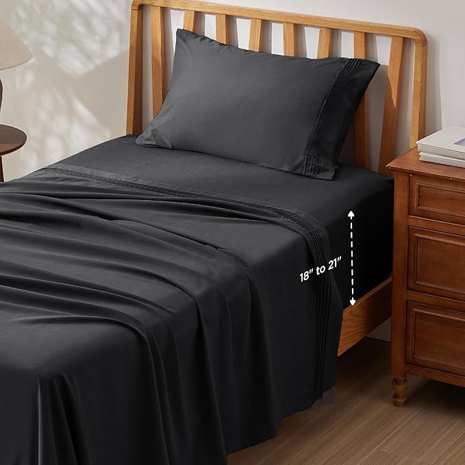 Deep Pocket Queen Sheets Set - Fits Mattresses Up to 21" Thick
