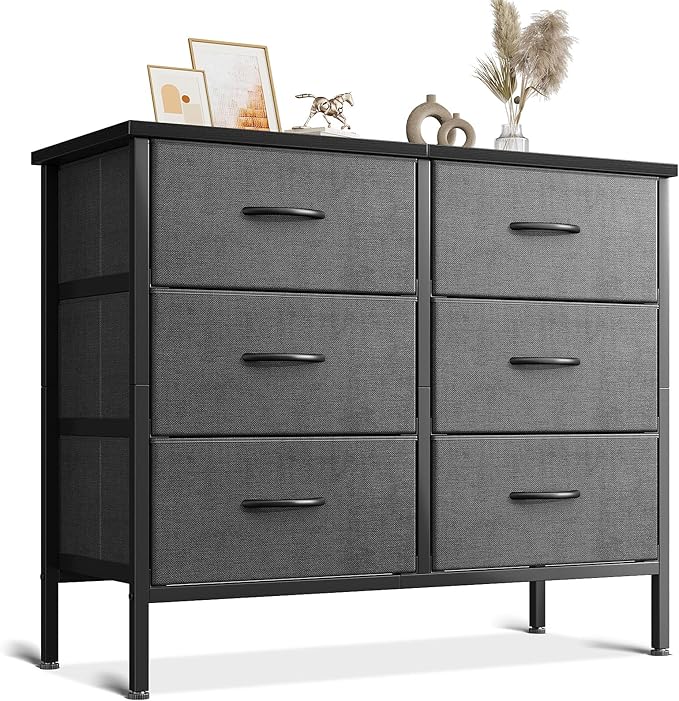 Dresser for Bedroom Dresser TV Stand with 6 Storage Drawers,