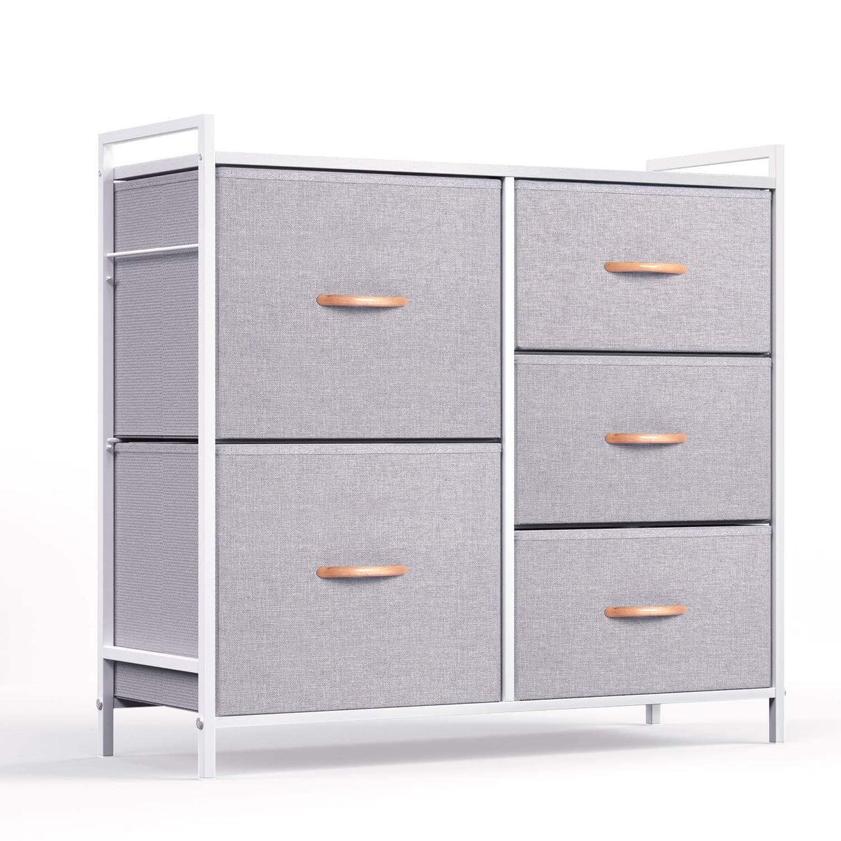 Dresser for Bedroom, 5 Chests of Drawers, Dresser for Closet with Fabric Bins,