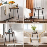 Round Side Table, Small Accent End Table for Living Room, Bedroom, Small Spaces