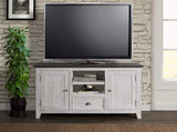 Monterey TV Stand, White with Grey Top