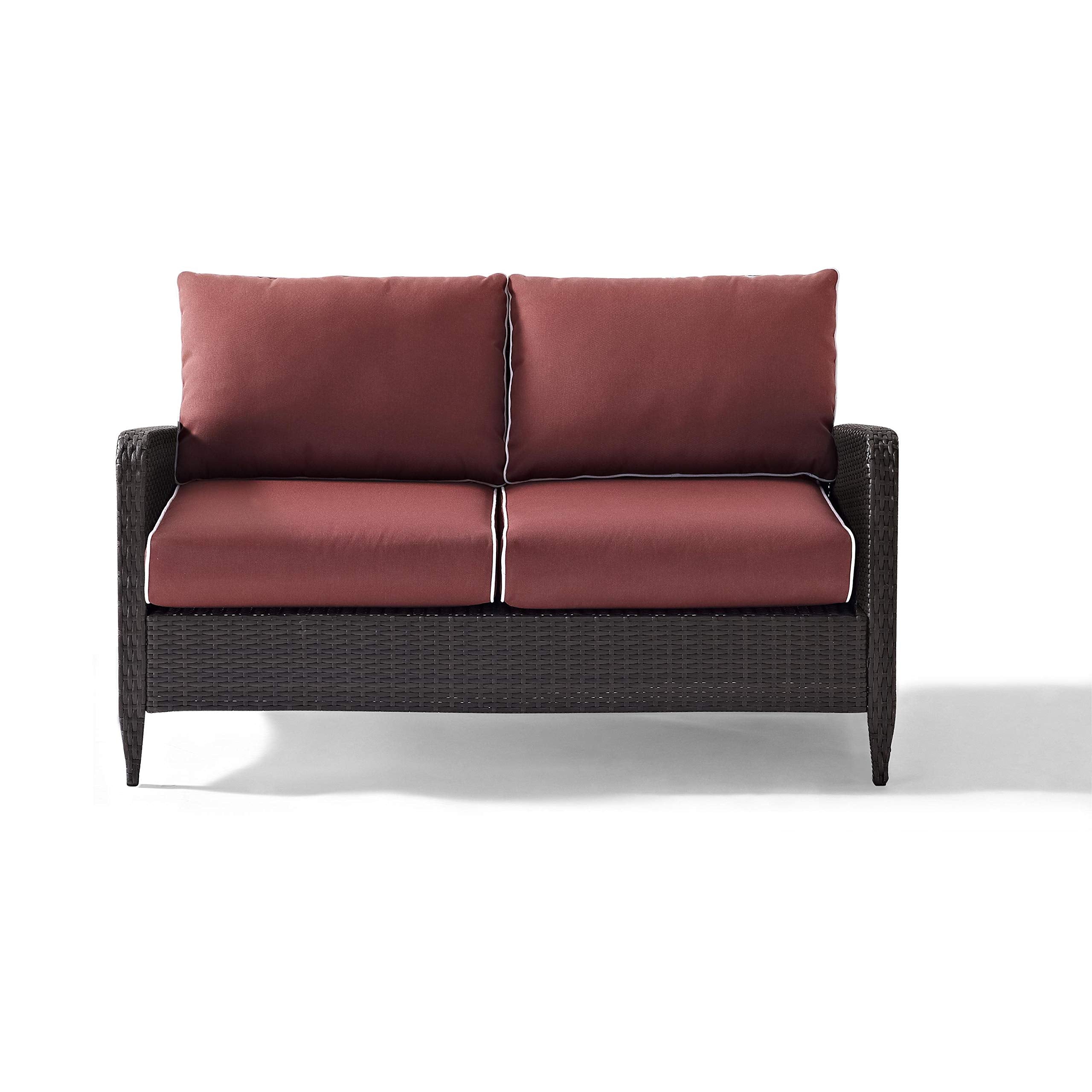 Outdoor Wicker Loveseat in Sangria