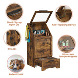 Dog Feeding Station with Storage - Elevated Bowls & Food Cabinet