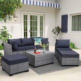 Outdoor PE Wicker Coffee Table - Resin Rattan Patio Table