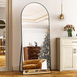 Arch Floor & Full Length Mirrors - 68" x 24" Body Length Mirror Big Mirror for Bedroom Standing/Hanging/Leaning Wall-Mounted Gold