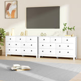 White Dresser for Bedroom, 7 Drawer Dresser & Chest of Drawer with Black Handle