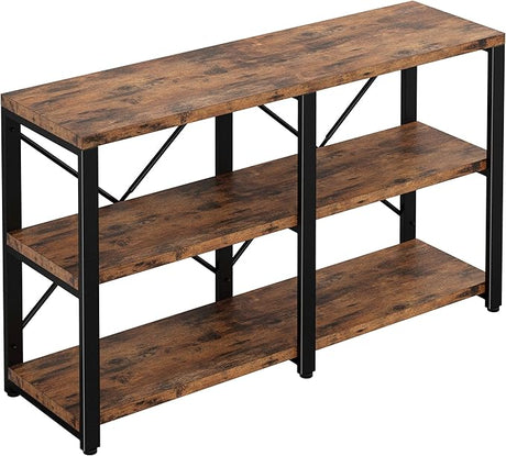 Rustic Entryway Console Table, Long Hallway Table 47in 3-Tier, TV Stand Entertainment