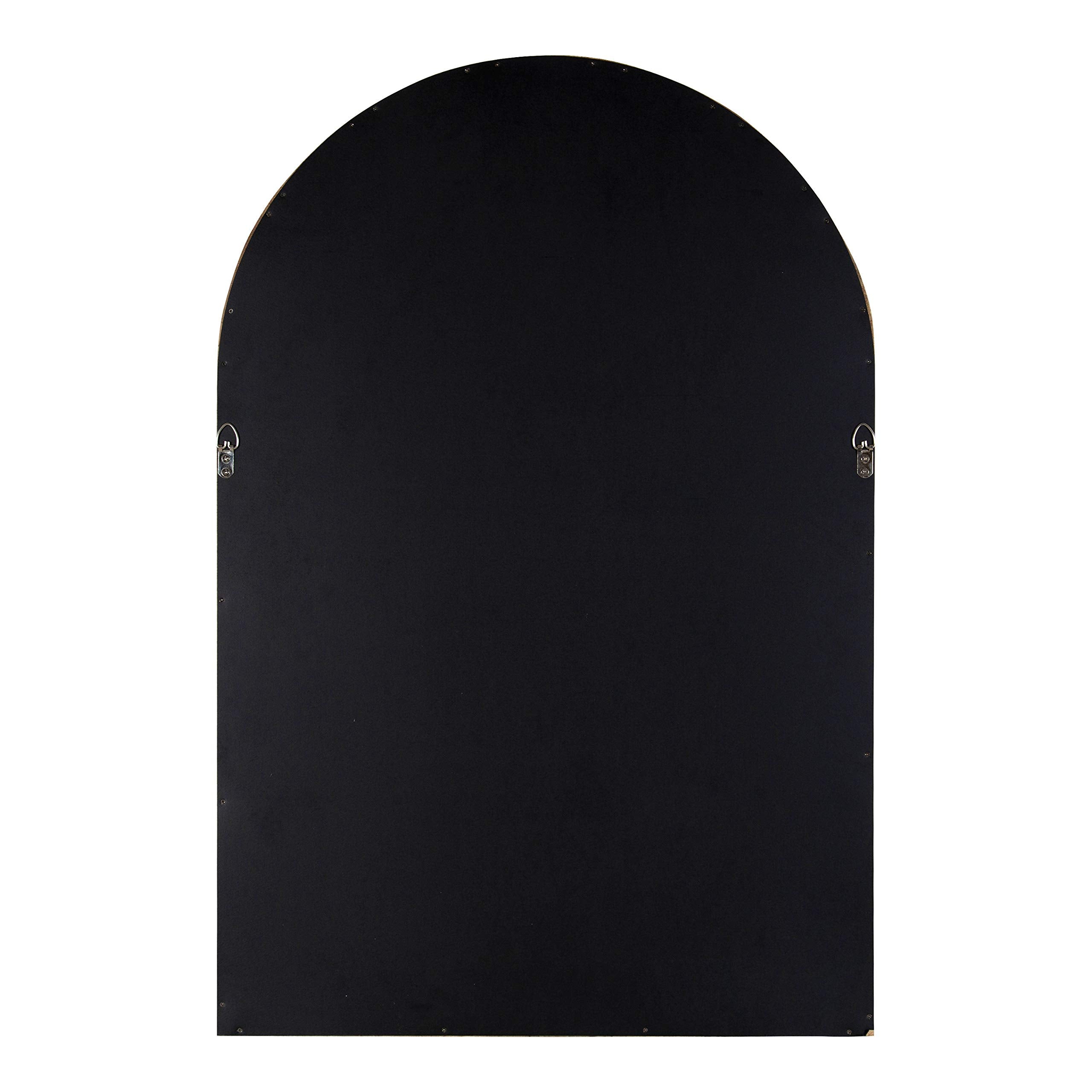 Kate and Laurel Hutton Rustic Modern Farmhouse Arch Mirror, 24" x 36", Natural Wood Finish