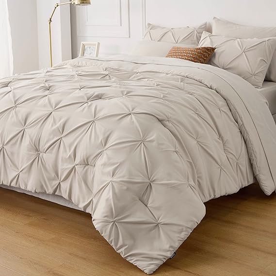 Queen Comforter Set - 7 Pieces Comforters Queen Size Grey