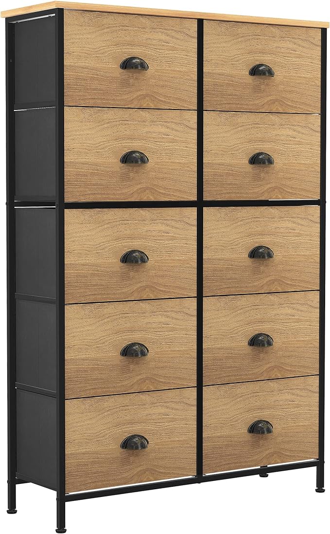 10 Drawers Dresser, Fabric Dresser for Living Room