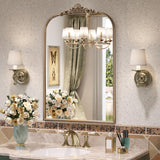 24" x 36" Antique Gold Arched Wall Mirror