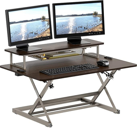 36-Inch Height Adjustable Standing Desk Sit to Stand Riser Converter Workstation