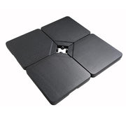 Helios&Hestia 4 Pcs Heavy Duty Water and Sand Fillable Patio Umbrella Base Stand, 255 lb Square Plastic Weight Set for Outdoor Cantilever Offset Umbrella, Black