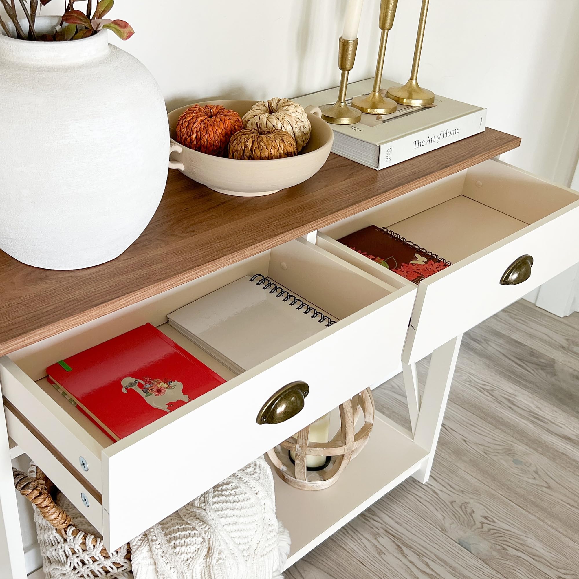Entryway Table - Farmhouse Narrow Console Table for Living Room/Hallway