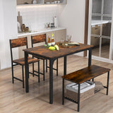 Moccha Dining Table Set for 4, Wooden Kitchen Table with with 2 Chairs